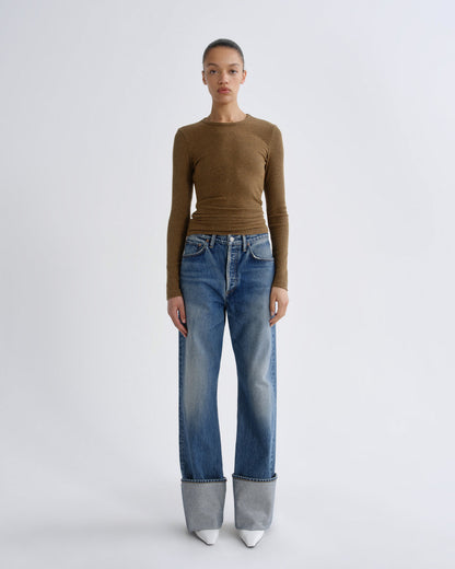 Women delphi slim tee brew - Agolde