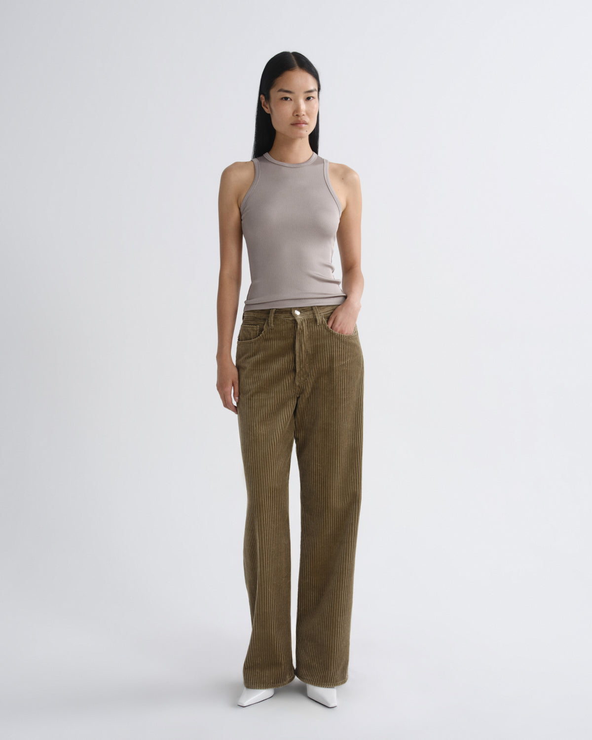 Women andre racer tank taupe - Agolde