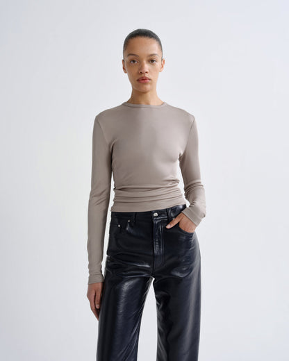 Women delphi slim tee taupe - Agolde