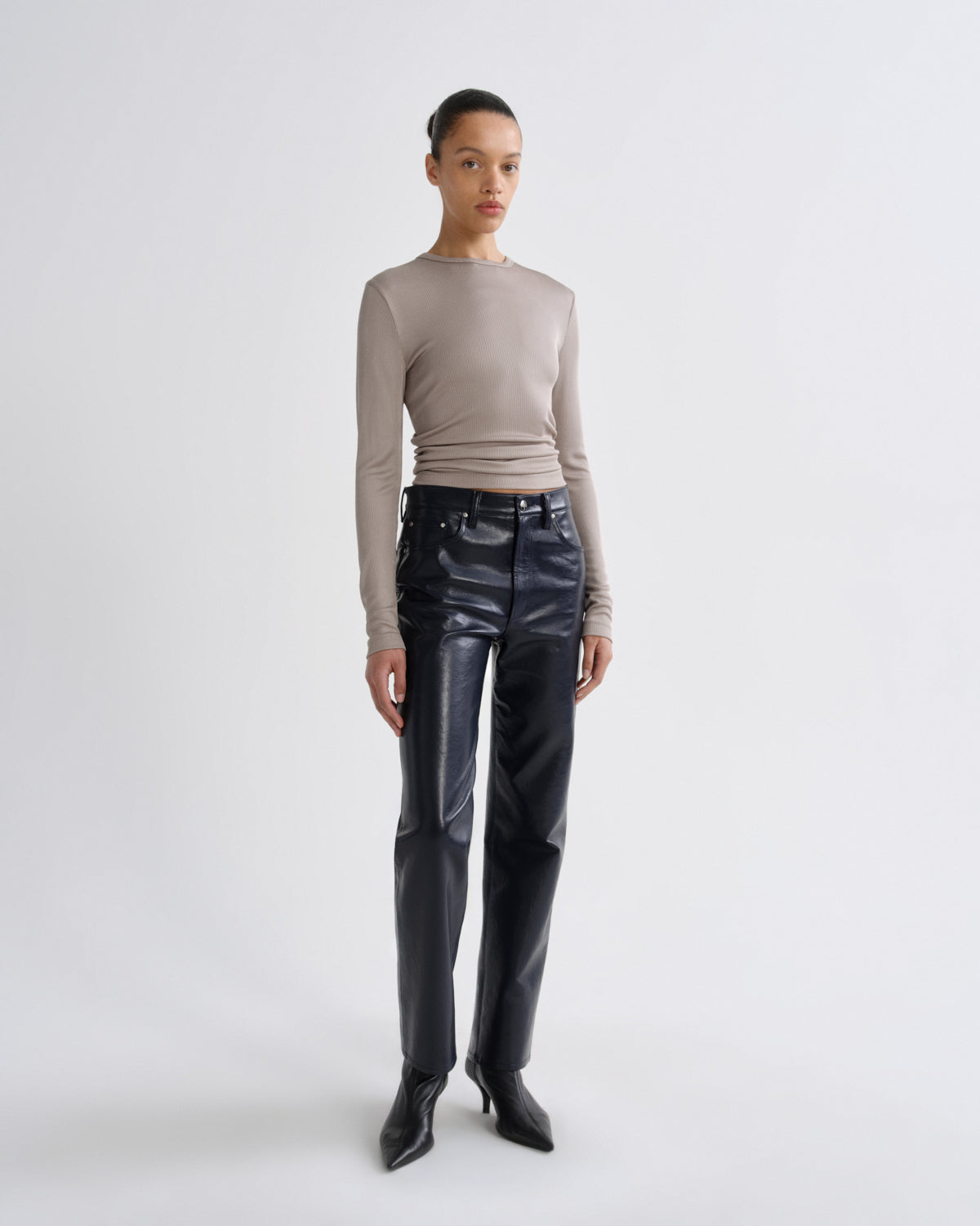 Women delphi slim tee taupe - Agolde