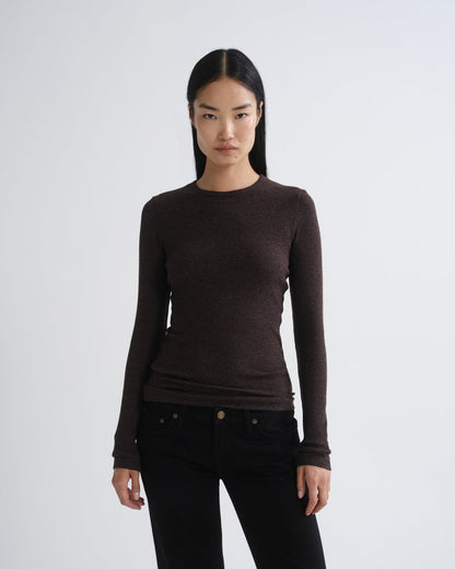 Women delphi slim tee ganache - Agolde