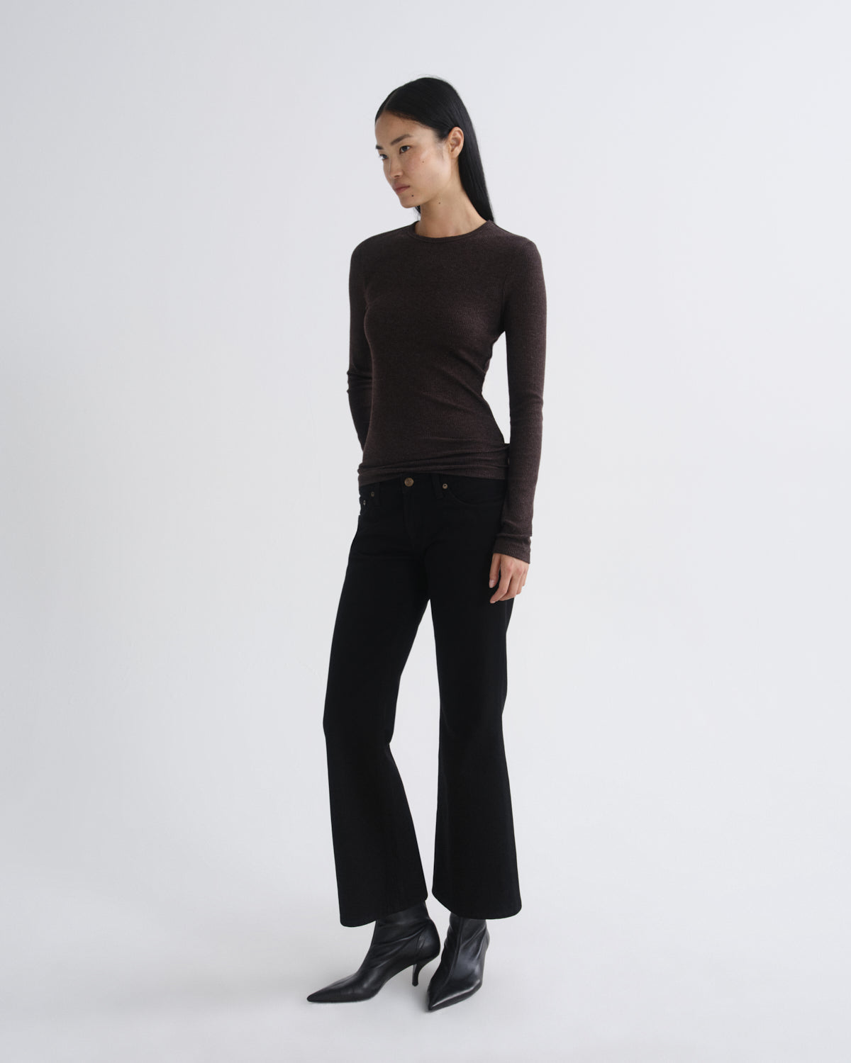 Women delphi slim tee ganache - Agolde