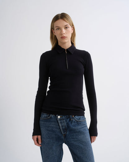Women amica zip polo obscura - Agolde