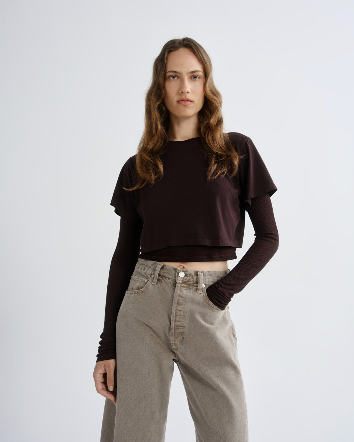 Women romily tee chocolate - Agolde