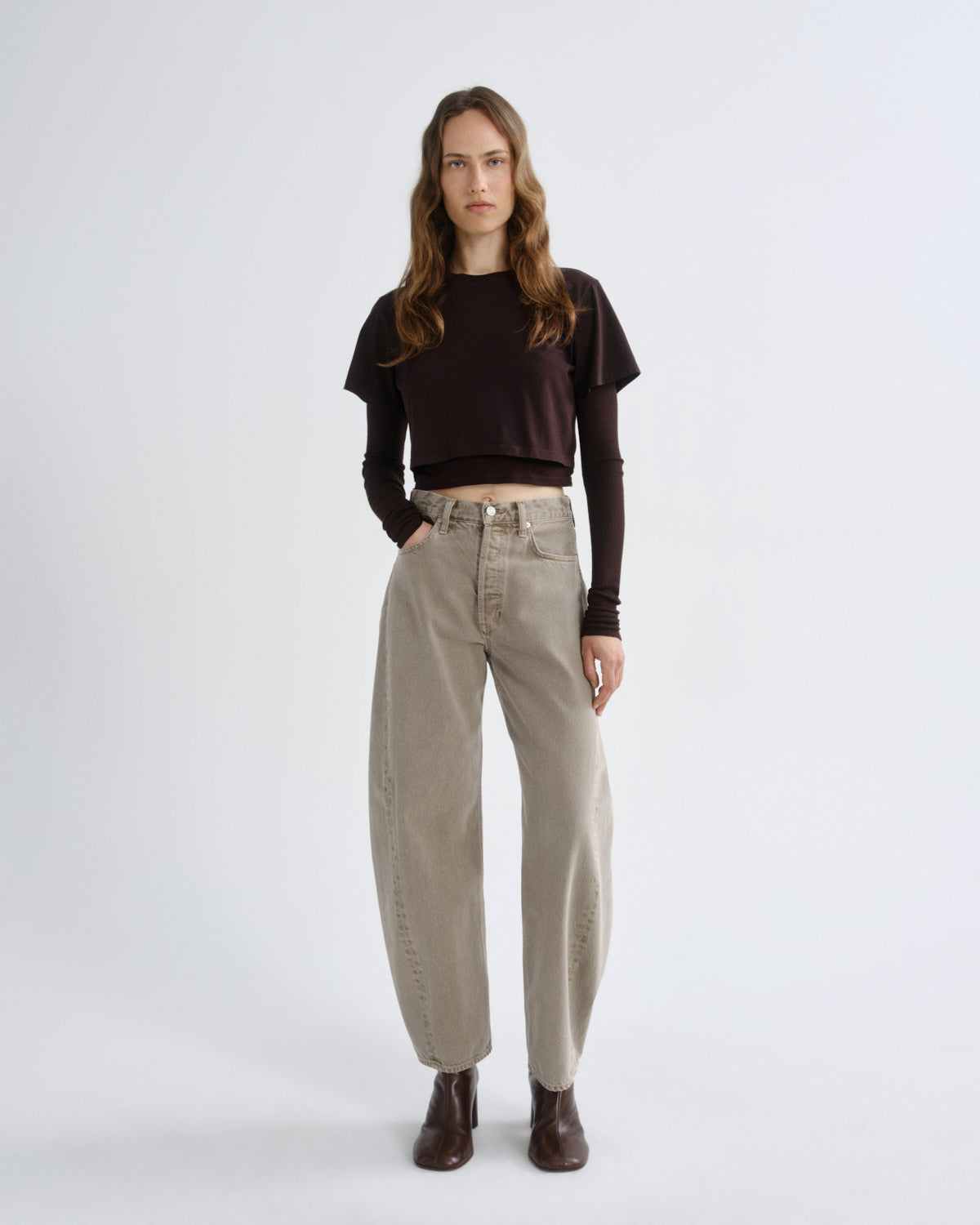 Women romily tee chocolate - Agolde