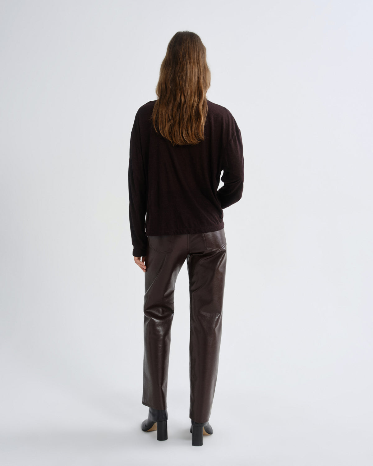 Women Sasha Long Sleeve Boyfriend Tee in Ristretto - Agolde