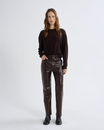 Women Sasha Long Sleeve Boyfriend Tee in Ristretto - Agolde