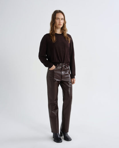 Women Sasha Long Sleeve Boyfriend Tee in Ristretto - Agolde