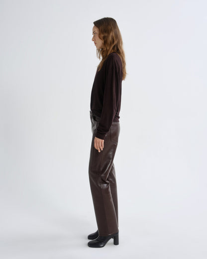 Women Sasha Long Sleeve Boyfriend Tee in Ristretto - Agolde