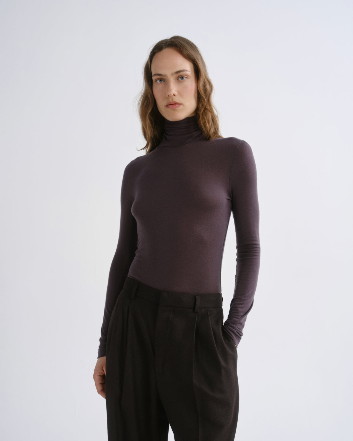 Women pascale turtleneck raisin - Agolde